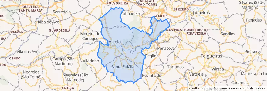 Mapa de ubicacion de Vizela.