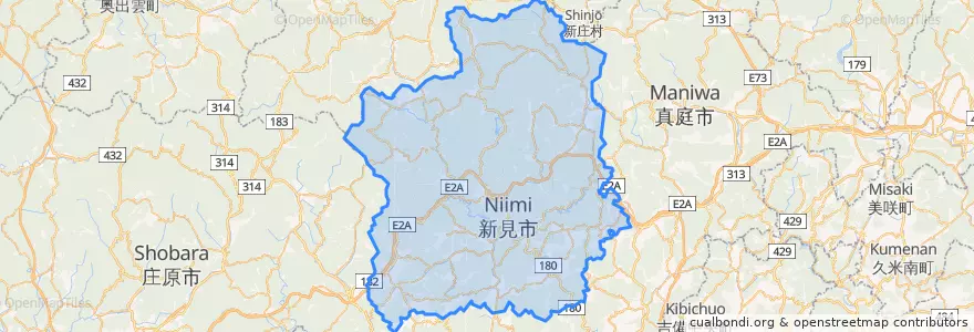 Mapa de ubicacion de Niimi.
