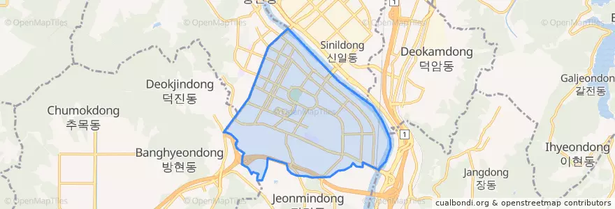 Mapa de ubicacion de Gwanpyeong-dong.