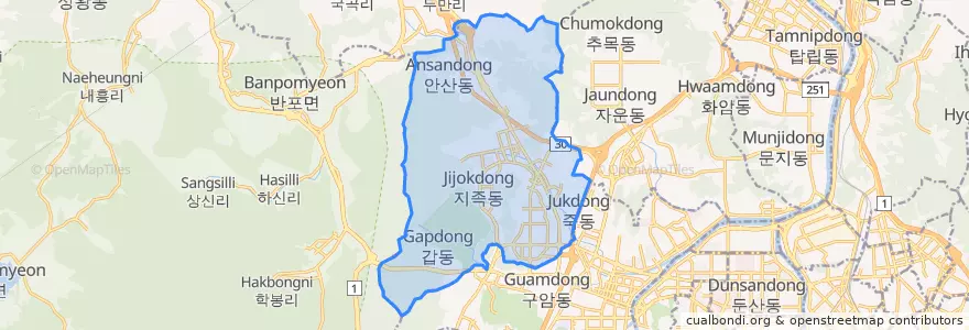 Mapa de ubicacion de Noeun-Dong.