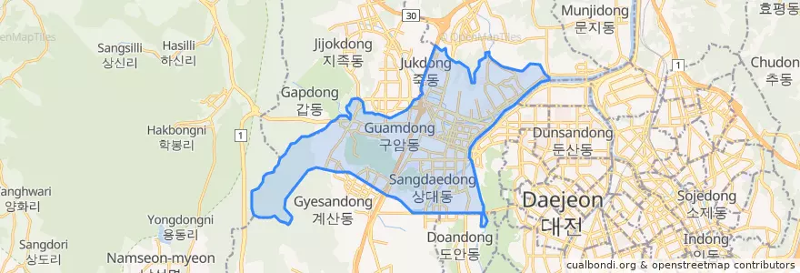 Mapa de ubicacion de 온천동.