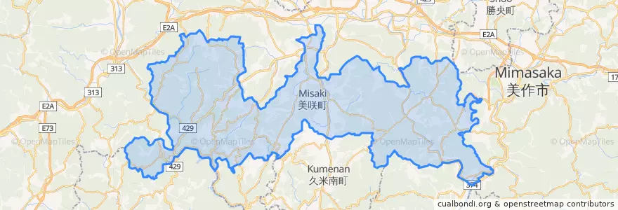 Mapa de ubicacion de 美咲町.