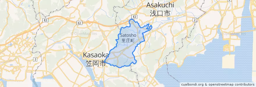 Mapa de ubicacion de 里庄町.