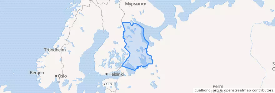 Mapa de ubicacion de República de Carelia.