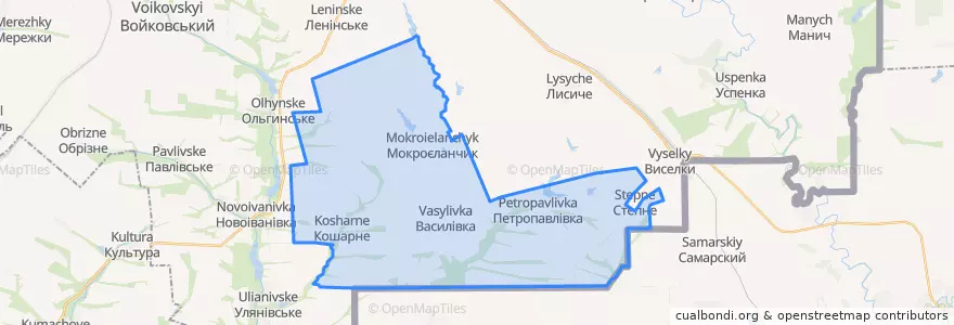 Mapa de ubicacion de Василівська сільська рада.