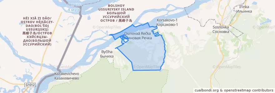 Mapa de ubicacion de Осиновореченское сельское поселение.
