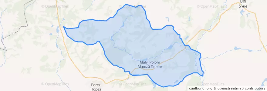 Mapa de ubicacion de Малополомское сельское поселение.