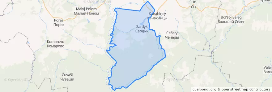 Mapa de ubicacion de Сардыкское сельское поселение.