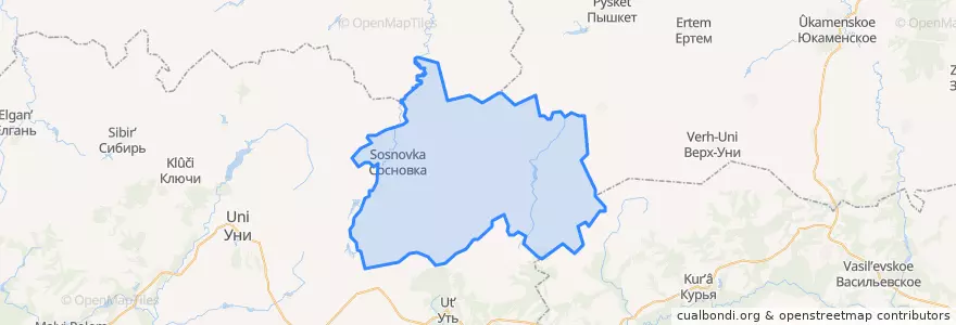 Mapa de ubicacion de Сосновское сельское поселение.