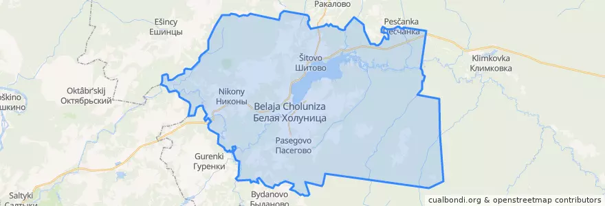 Mapa de ubicacion de Белохолуницкое городское поселение.