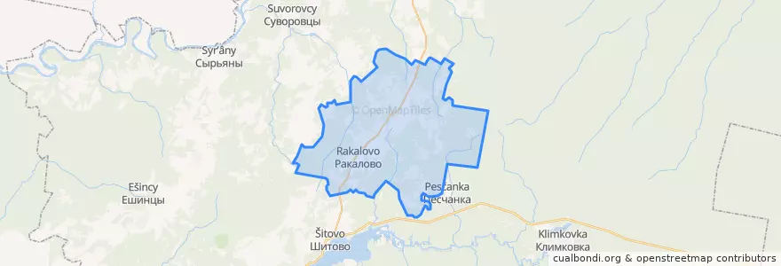 Mapa de ubicacion de Ракаловское сельское поселение.