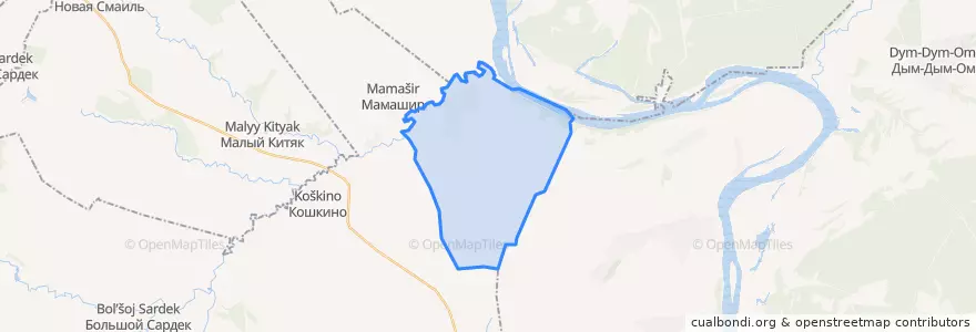 Mapa de ubicacion de Новобурецкое сельское поселение.