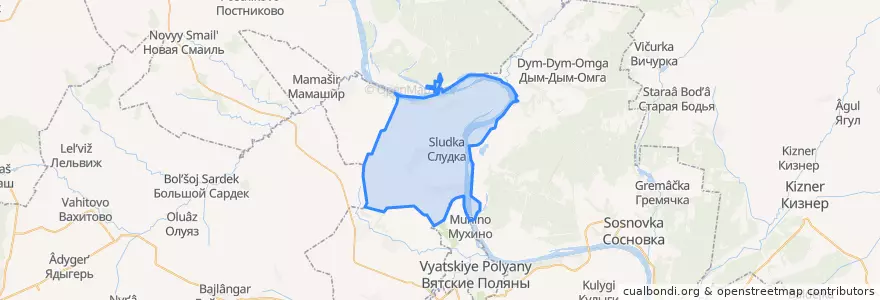 Mapa de ubicacion de Слудское сельское поселение.