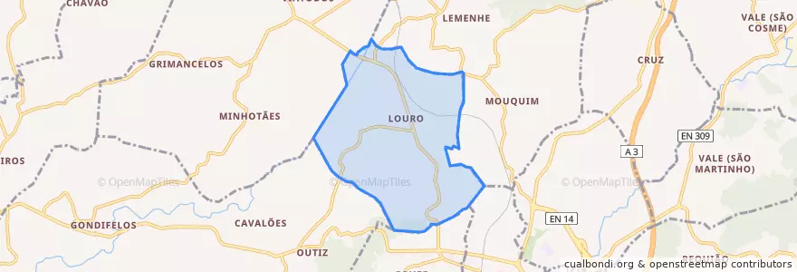 Mapa de ubicacion de Louro.