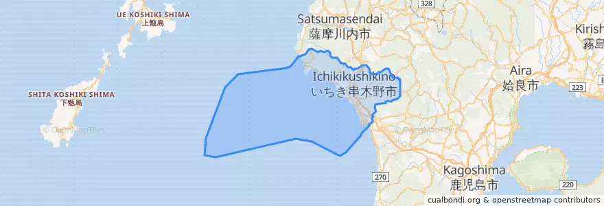 Mapa de ubicacion de Ichikikushikino.