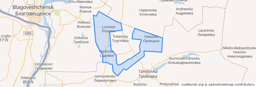Mapa de ubicacion de Садовский сельсовет.