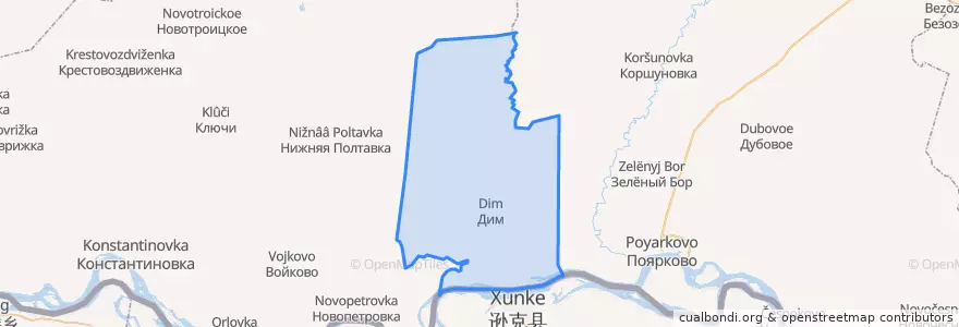Mapa de ubicacion de Димский сельсовет.
