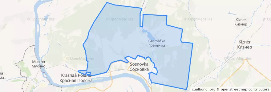 Mapa de ubicacion de Гремячевское сельское поселение.