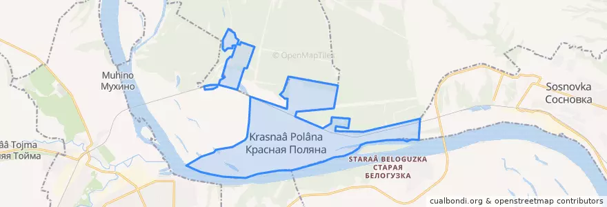 Mapa de ubicacion de Краснополянское городское поселение.