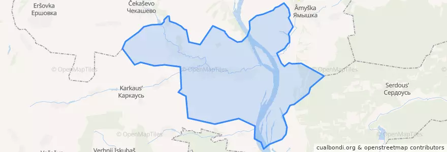 Mapa de ubicacion de Среднешунское сельское поселение.