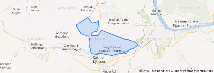 Mapa de ubicacion de Старопинигерское сельское поселение.