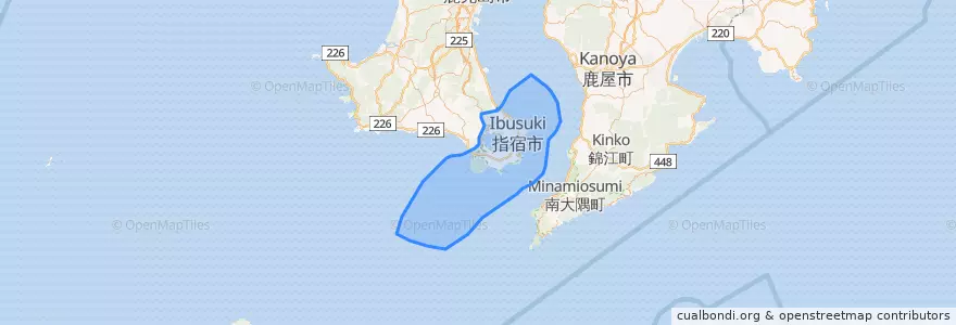 Mapa de ubicacion de 指宿市.