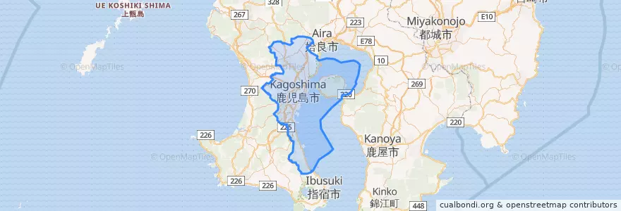 Mapa de ubicacion de كاغوشيما.