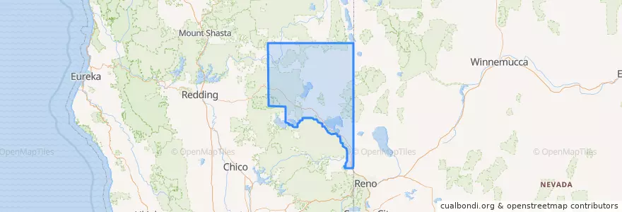 Mapa de ubicacion de Lassen County.