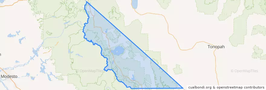 Mapa de ubicacion de Mono County.