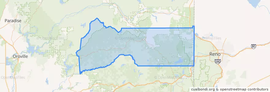 Mapa de ubicacion de Sierra County.