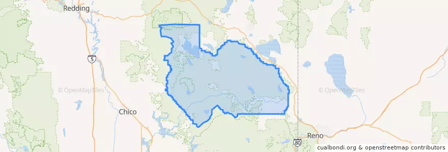 Mapa de ubicacion de Plumas County.
