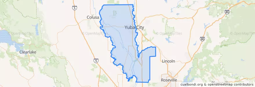 Mapa de ubicacion de Sutter County.