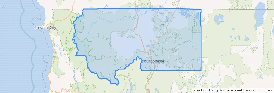 Mapa de ubicacion de Siskiyou County.