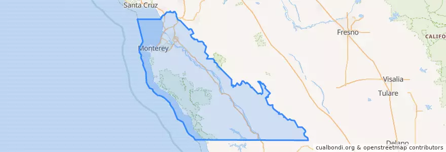Mapa de ubicacion de Monterey County.