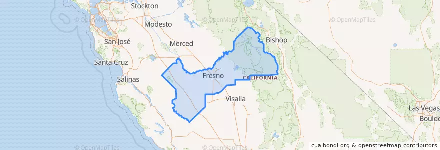Mapa de ubicacion de Fresno County.