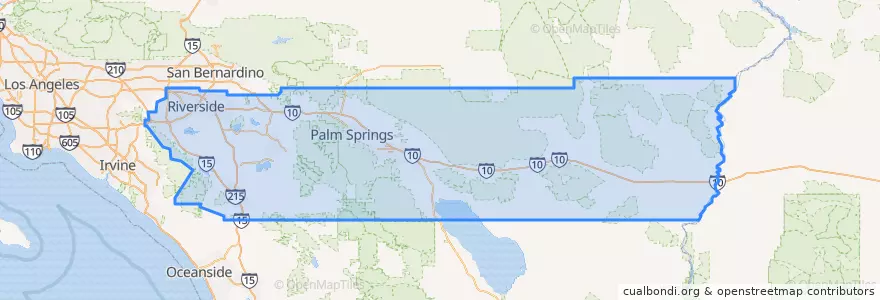 Mapa de ubicacion de Riverside County.