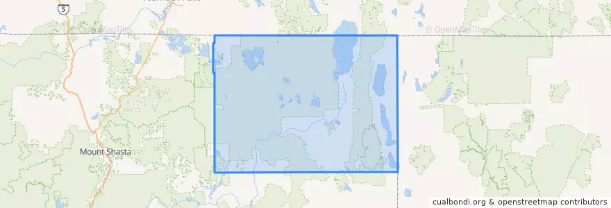Mapa de ubicacion de Modoc County.