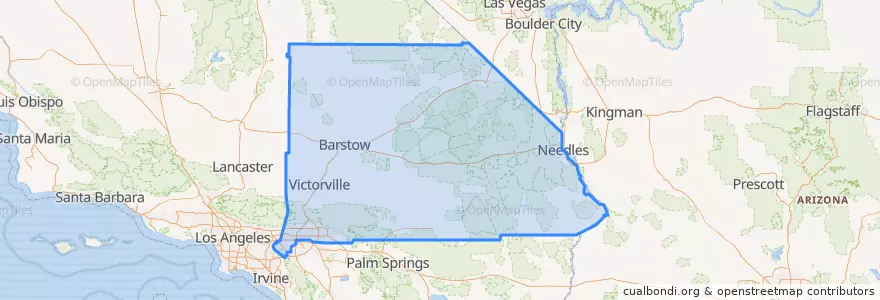 Mapa de ubicacion de San Bernardino County.
