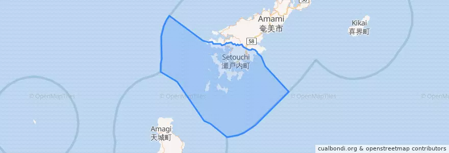 Mapa de ubicacion de 瀬戸内町.