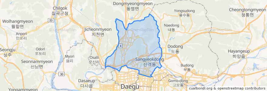 Mapa de ubicacion de 북구.