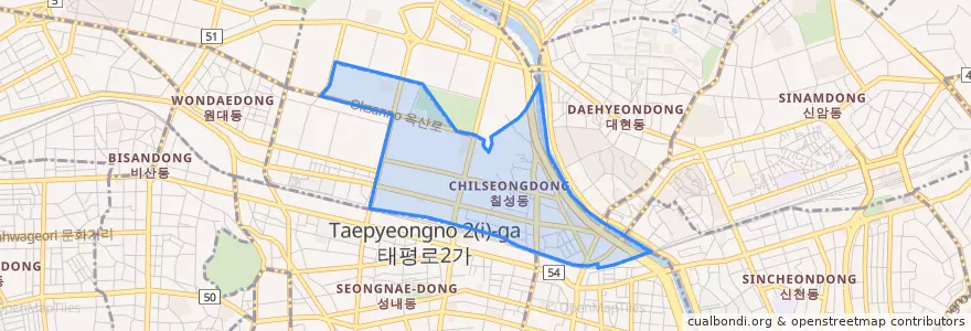 Mapa de ubicacion de 칠성동.