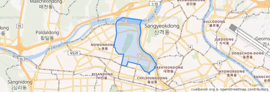 Mapa de ubicacion de 침산동.