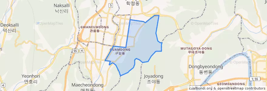Mapa de ubicacion de 구암동.