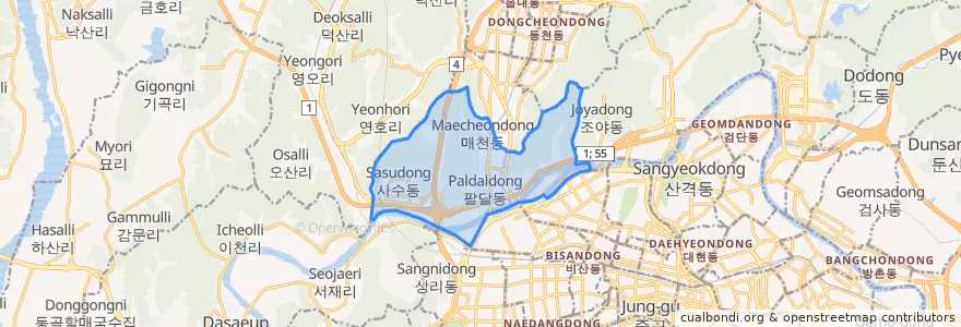 Mapa de ubicacion de Gwanmun-dong.