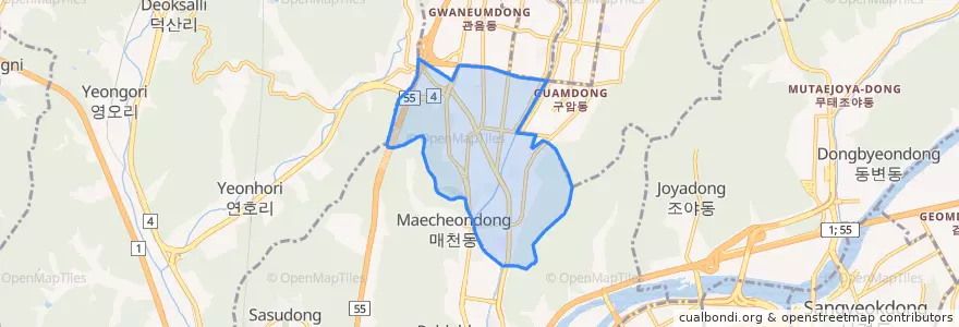 Mapa de ubicacion de Taejeon-dong.