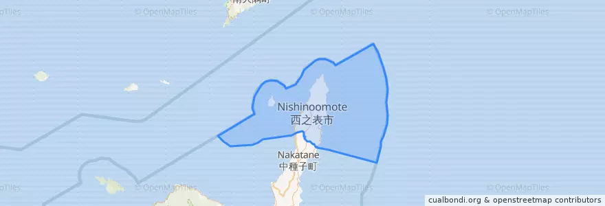 Mapa de ubicacion de 西之表市.