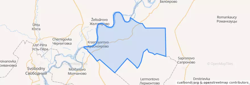 Mapa de ubicacion de Краснояровский сельсовет.