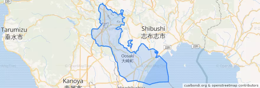 Mapa de ubicacion de 大崎町.