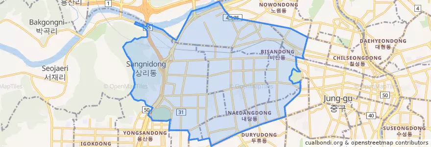 Mapa de ubicacion de 서구.