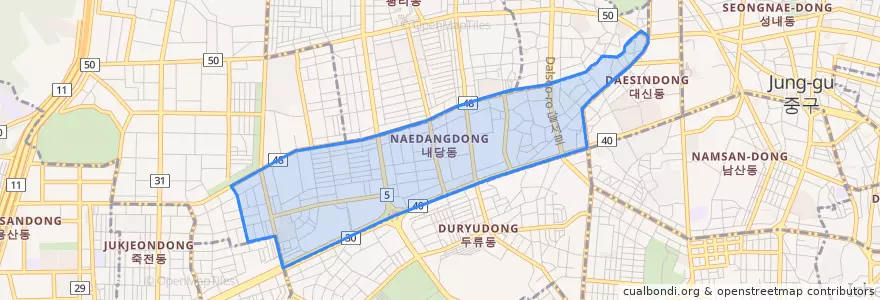 Mapa de ubicacion de Naedang-dong.